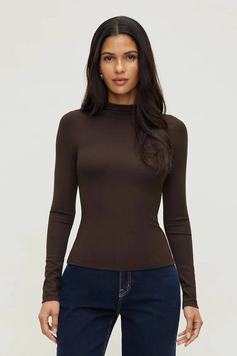 Mock Neck Long Sleeve Top
