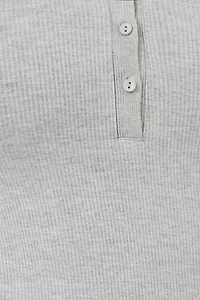 Haut polo côtelé à manches longues