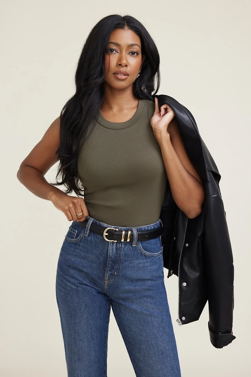 Crewneck Cotton Tank Top