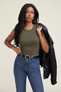 Crewneck Cotton Tank Top