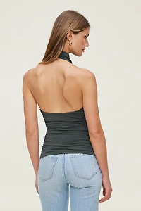 Haut licou sculptant à col châle