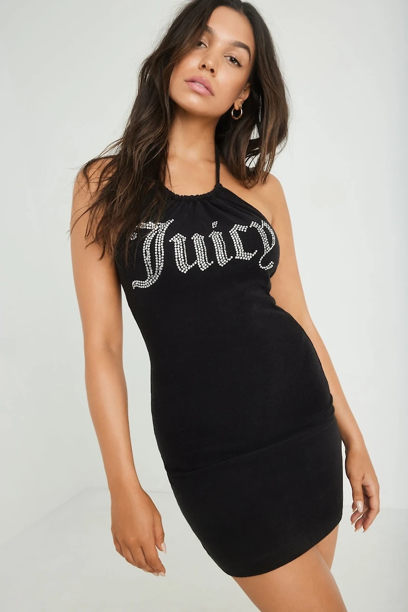 JUICY COUTURE Big Bling Terry Halter Dress