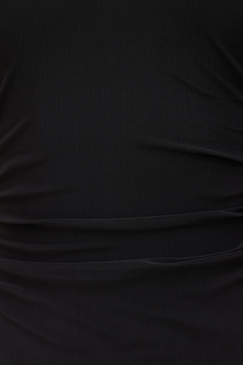 Sheer Mesh Halter Maxi Dress