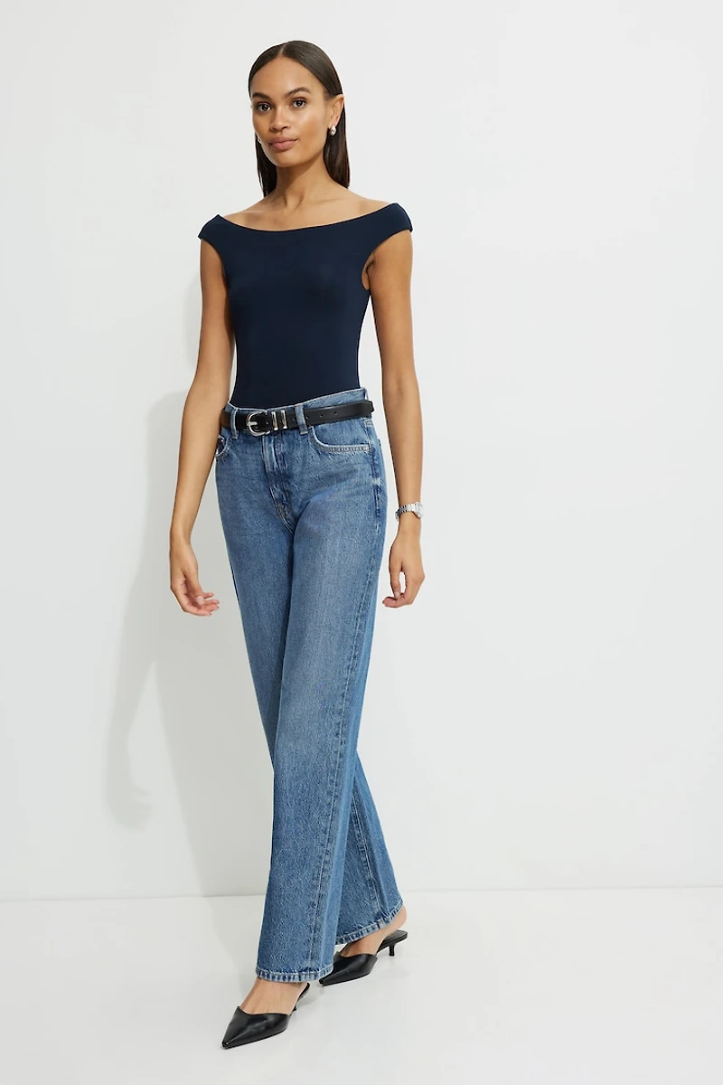 Off Shoulder Jersey Bodysuit