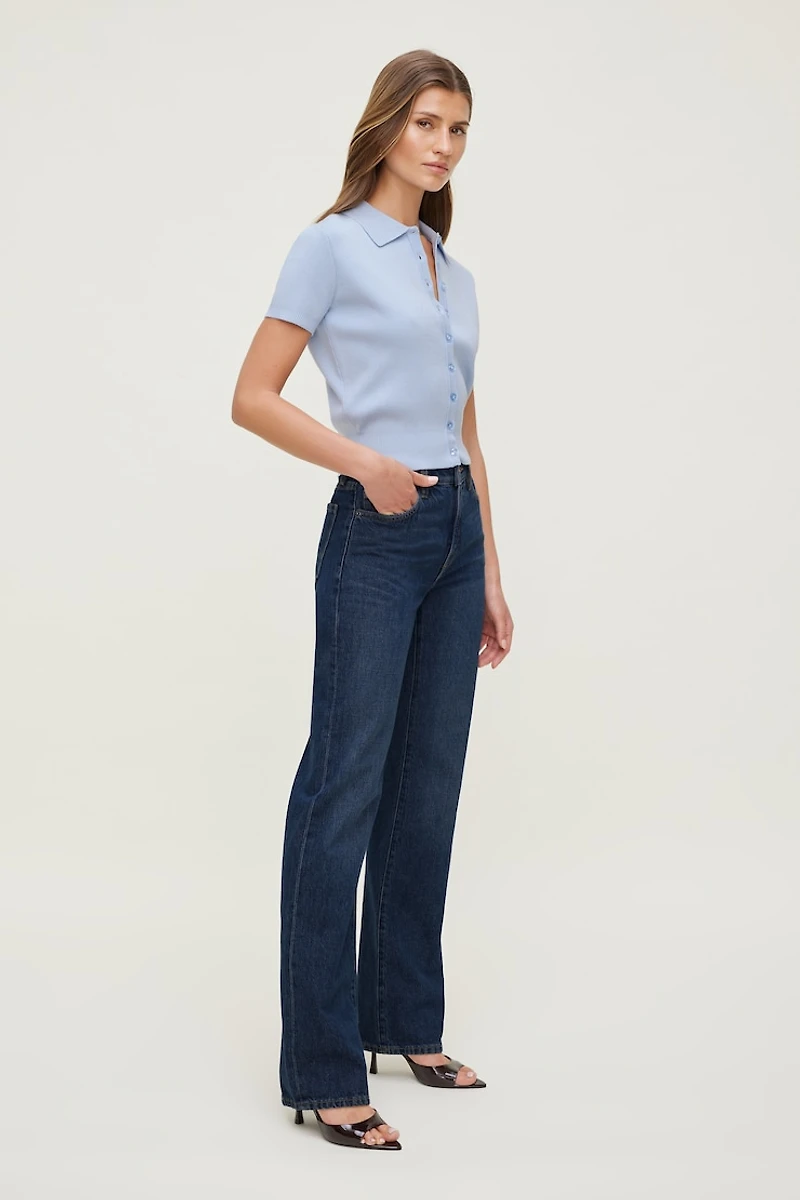 Cara Rigid High Rise Straight Leg Jeans