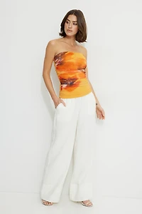 Printed Mesh Tube Top