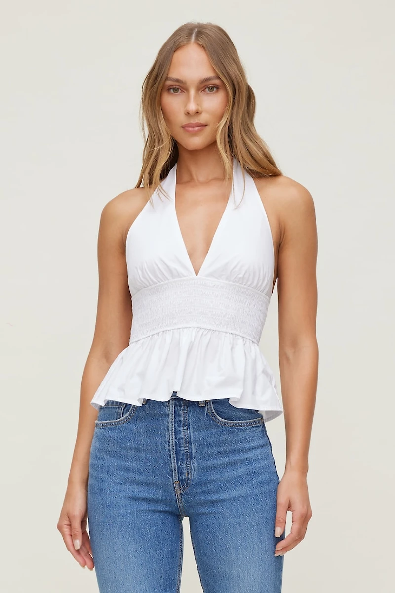Gemma Poplin Halter Top