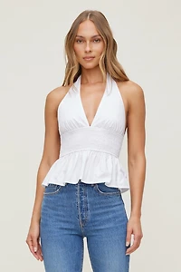 Gemma Poplin Halter Top
