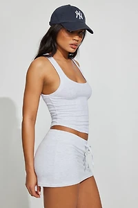 Camisole côtelée à ourlet courb