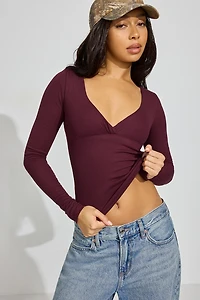 Haut croisé à manches longues