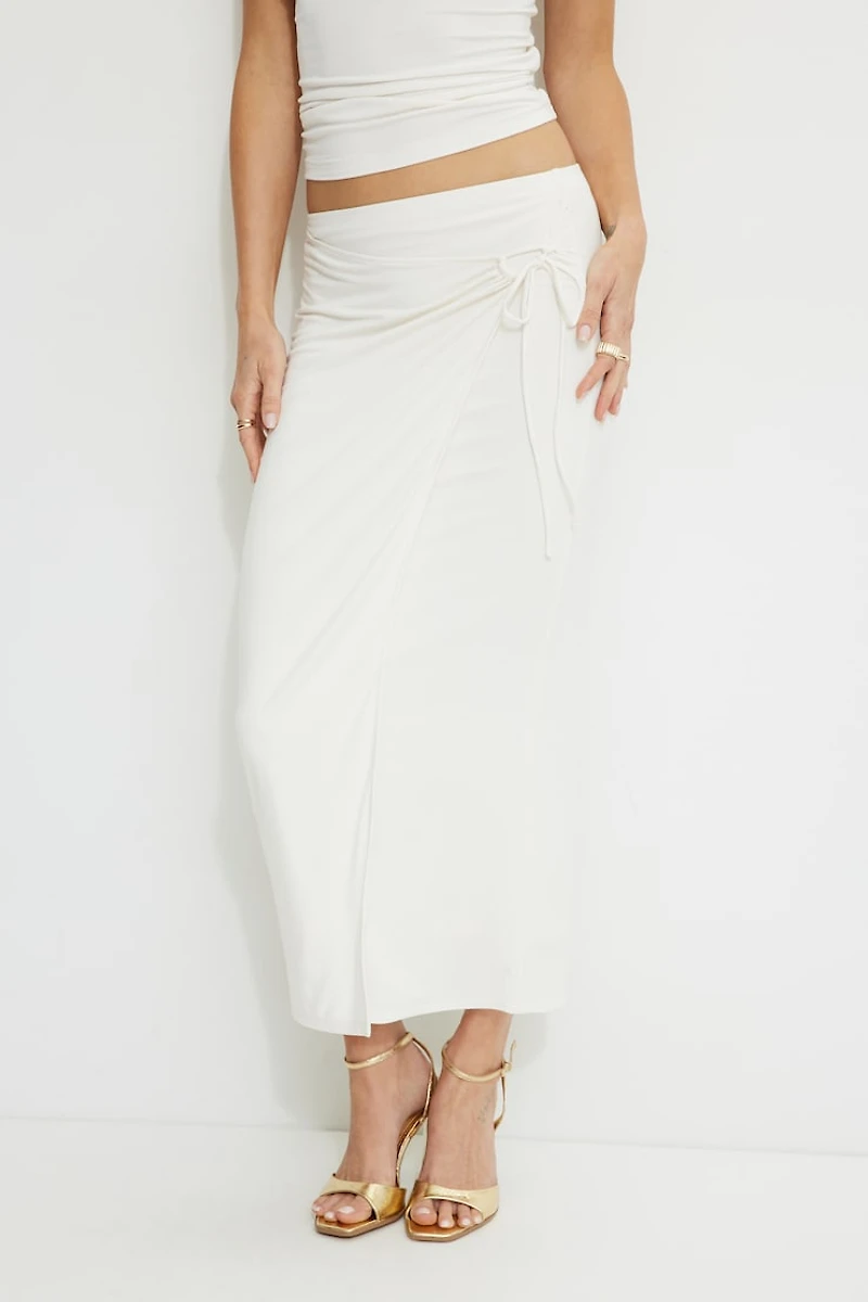 Wrap Jersey Maxi Skirt