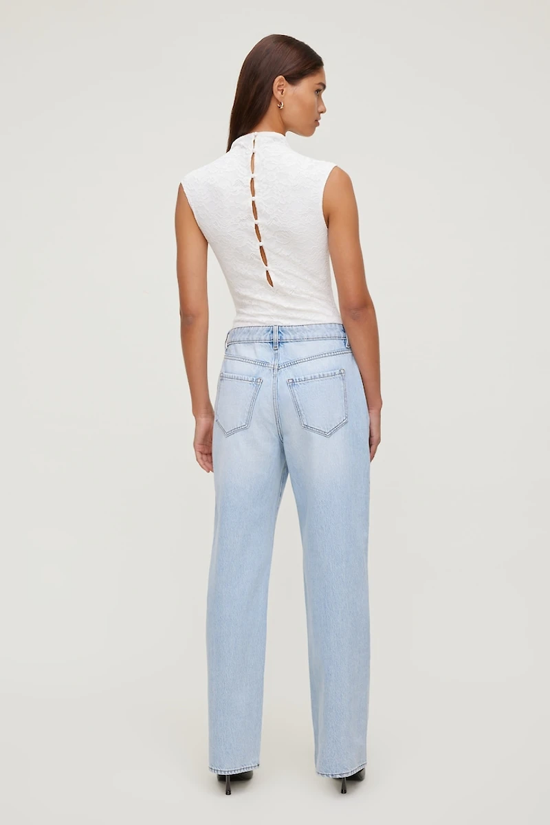 Mock Neck Lace Bodysuit