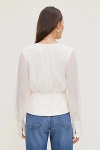 Sheer Wrap Blouse