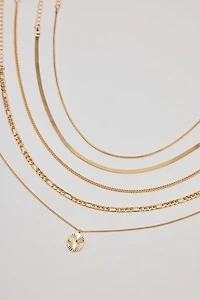 Set of 5 Clean Diamond Cut Oval Necklaces