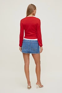 Minijupe-short en denim Gia