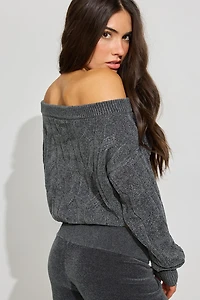 Chenille Off Shoulder Sweater