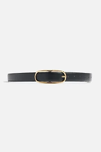 Oval Slim Faux Leather Belt