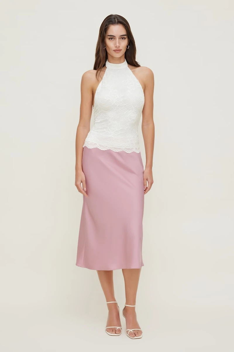 Haut en dentelle à col licou