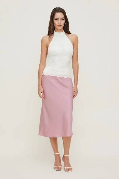 Haut en dentelle à col licou