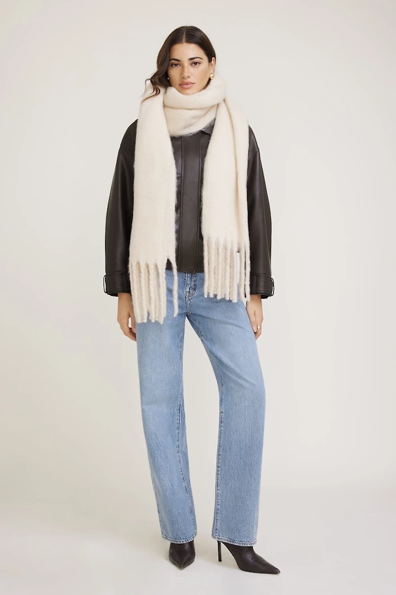 Foulard surdimensionné avec franges