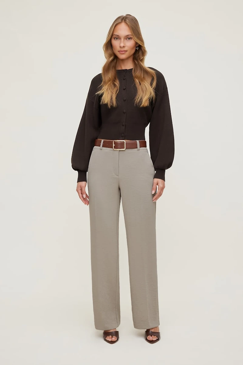 Pantalon fluide et épuré à jambe droite Camelia