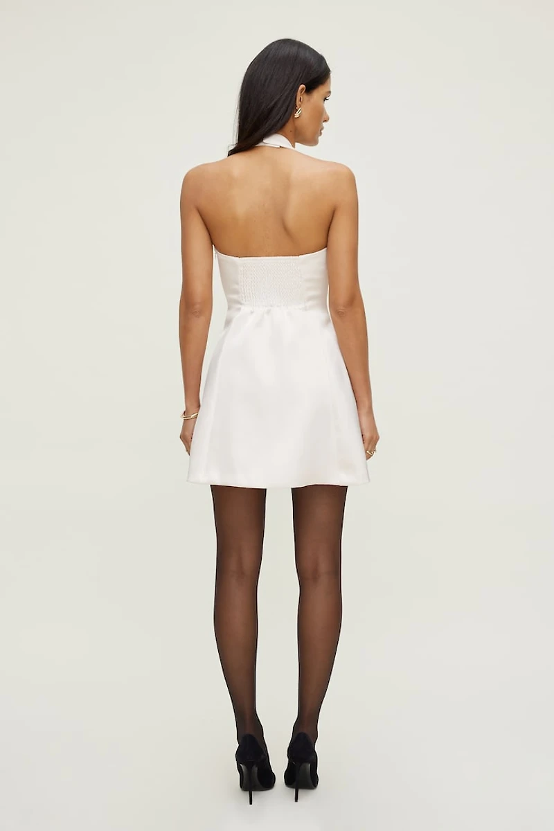 Amaya Satin Halter Mini Dress