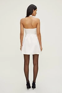 Amaya Satin Halter Mini Dress