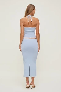 Scallop Trim Maxi Skirt