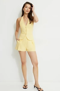 Pleated Linen Shorts