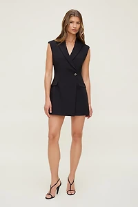 Cap Sleeve Blazer Romper Mini Dress