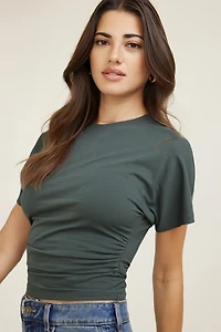 Andrea Shirred Jersey T Shirt