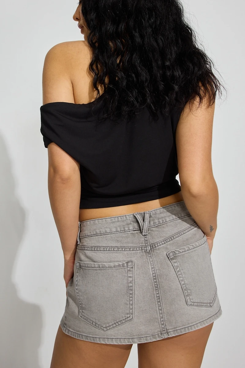 Denim Micro Skort