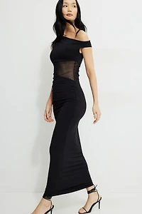 Robe maxi diaphane sculptante