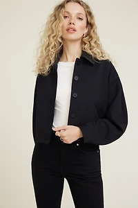 Blouson écourté à collet
