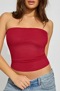 Mesh Ruched Tube Top