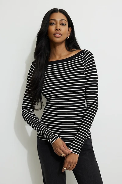 Ribbed Long Sleeve T Shirt