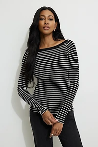 Ribbed Long Sleeve T Shirt