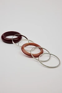 Ensemble de 6 bracelets rigides en métal et en résine