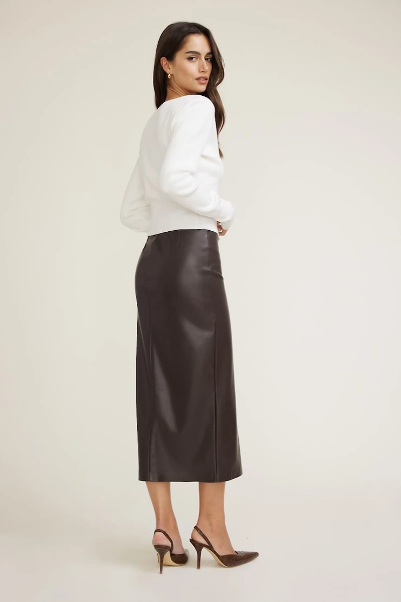 Marlow Faux Leather Midi Skirt