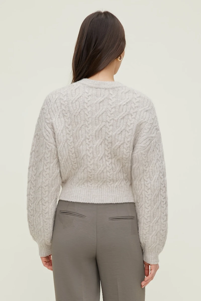 Chandail zippé à mailles torsadées