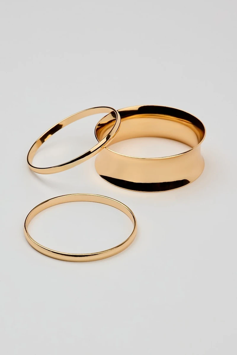 Set of 3 Convex & Wave Bangles