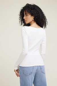 Nola Ribbed Long Sleeve T Shirt