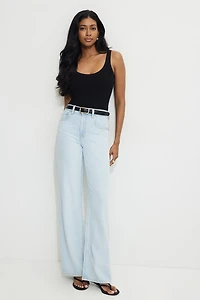 Ribbed Scoop Neck Bodysuit