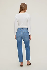 Jean ajusté à taille haute Frenchie