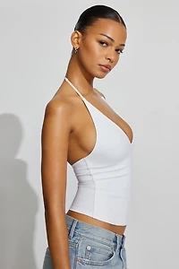 Haut licou épuré ajustable à col plongeant