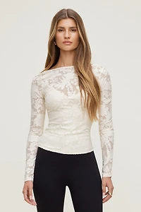 Nola Jacquard Long Sleeve Top