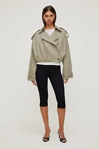 Short Balloon Trench Jacket