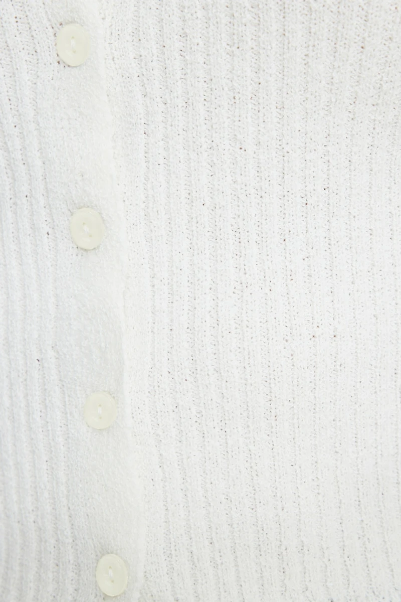 Mila Ribbed V Neck Cardigan