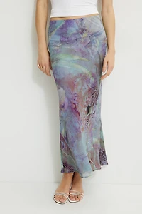 Jupe maxi imprimée style sirène