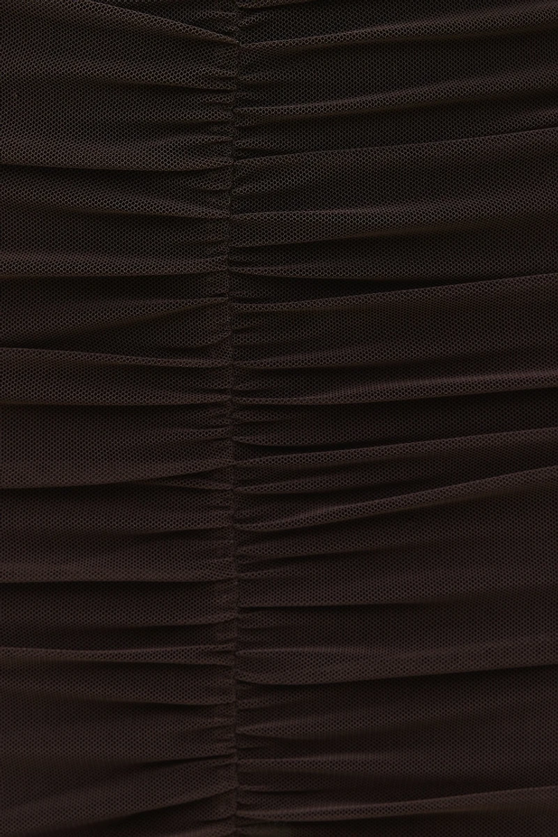 Jupe maxi froncée en maille